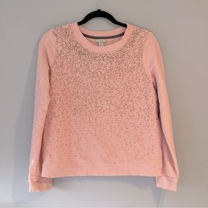 Hinge embellished beaded pink sweater top
